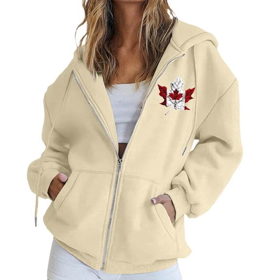 Certgust Zip Up Hoodie Women Womens Letter Print Zip Hoodie Drawstring Casual Sweatshirt Long Sleeve Top with Pockets Oversized Fall Jacket for Layered Everyday Outfits