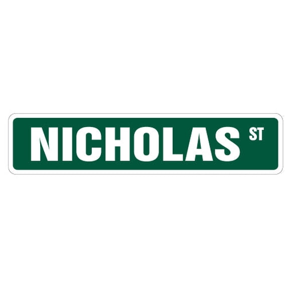 SignMission SS-Nicholas 18 in. Nicholas Street Childrens Name Room Sign