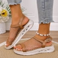 thumbnail image 4 of QNANSPI Women's Wedge Heel Shoes, Summer Casual Footwear for Women, Women Slide On Rounded Toe Open Toe Shoes With Perforated Mesh And Strap Breathable Summer Footwear, 4 of 6
