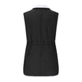 thumbnail image 3 of RYRJJ Womens Winter Outwear Vests Sleeveless Fleece Lined Jacket Zip Up Lapel Collar Long Warm Drawstring Gilet Coat with Pockets(Black,L), 3 of 8