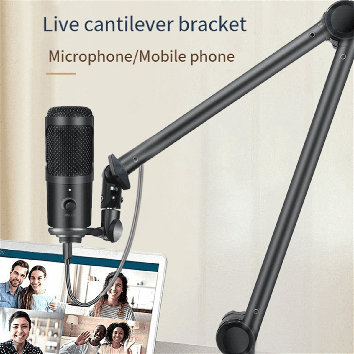 Microphone Stand Adjustable Heavy Suspension Scissor Boom Arm Holder Microphone Bracket USB Condenser Mic Holder