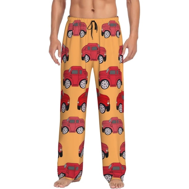 Balery Red Cars Pantalones de pijama para hombre, pijama ultraligero, pantalón de descanso-Medium