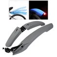 thumbnail image 4 of Juego de guardabarros de bicicleta ajustable, con luz trasera, guardabarros de bicicleta de montaña, juego de guardabarros delantero y trasero con luz gris Macarena Guardabarros de bicicleta, 4 of 8