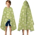 thumbnail image 3 of Lightgreen Daisy Flower White Blooms Pattern Hooded Bath Towel，50"x30" for Ages 3 To 12 Kids, Quick Dry Lightweight Soft Microfiber Hood Beach Towel Cover Up for Kids, 3 of 7