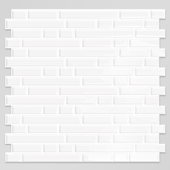 DEWOO Thick Kitchen Peel and Stick Tile Backsplash, Stick on Wall Tiles, 12"x12" Self Adhesive Sticky 3D Wall Marble Tiles Bathroom (10-SheetWhite)