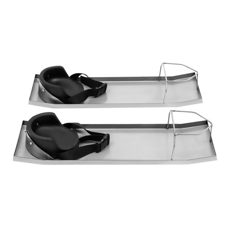 FOGGBET 1 Pair Concrete Knee Boards 27.17''×8'', Stainless Steel Concrete Sliders with Knee Pads & Toe Bracket, Portable Industrial Kneeler Board Moving Trowels for Cement Finishing
