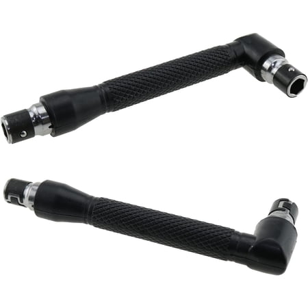 DASAW-Mini Ratchet Wrench Kit 1Set Black 90 degree Dual-Drive Right Angle 1/4-Inch Double-headed Ratchet Wrench and L-shaped Socket Wrench
