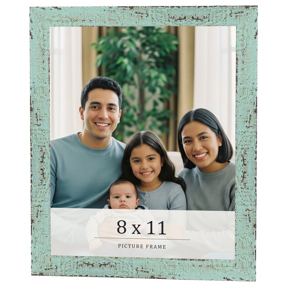 8x11 Frame Green Solid Wood Picture Frame Width 1.125 Inches | Interior Frame Depth 0.5 Inches |