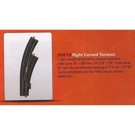 3-Rail C Track - My World -- Right Hand Manual Curved Turnout
