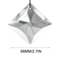 YOHAVEN 68mm Hanging Crystal Suncatcher Window Decoration, Rainbow Prism Glass Ornament, Home Office Wedding Party Hanging Decor Reflecting Sunlight 1PC