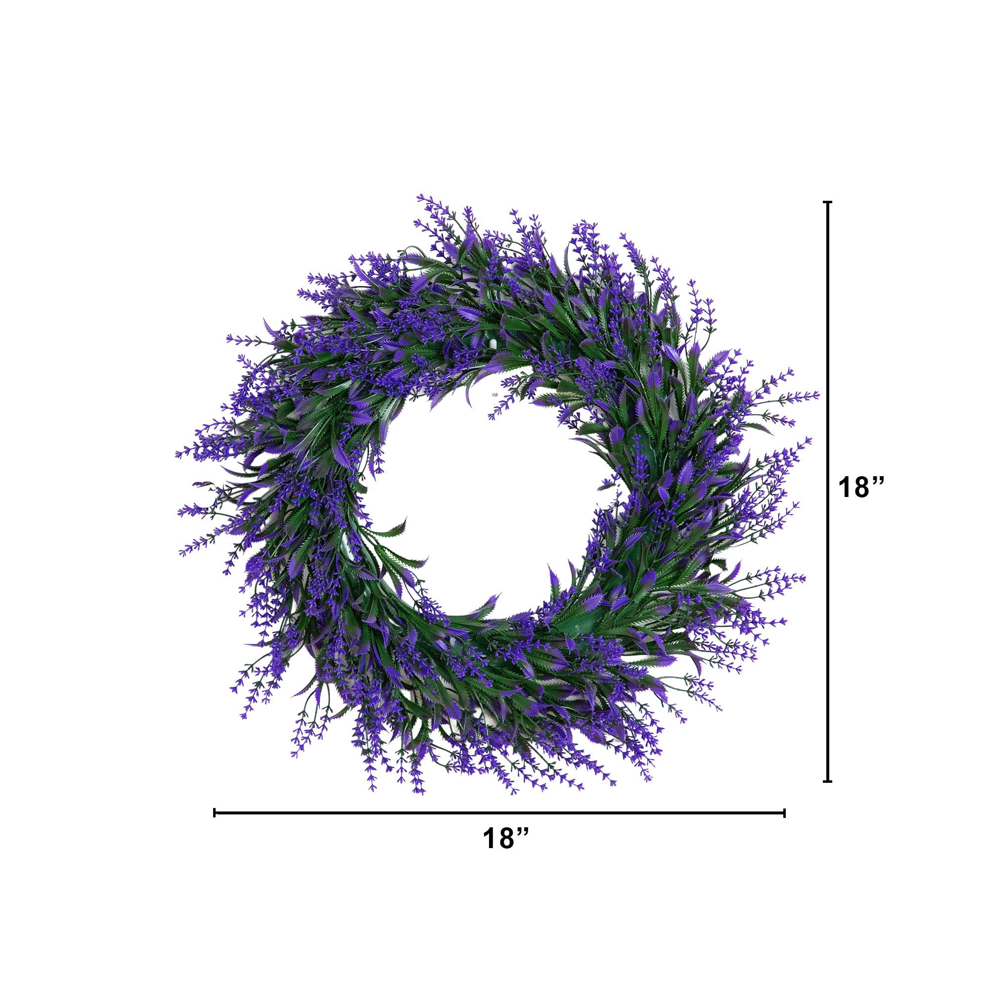 18in. Artificial Lavender Wreath - Set of 2