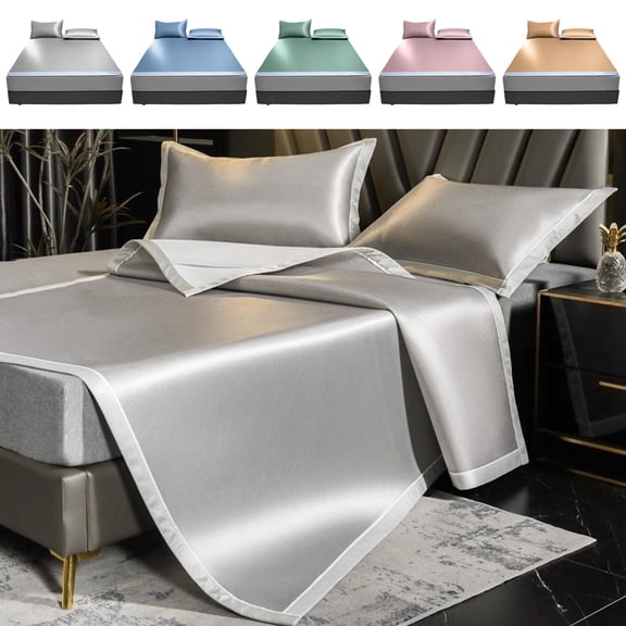 Ice Silk Cooling Mat for Naked Sleeping Summer Conditioning Machine Washable Folding Mattress Cover Soft Pad for Hot Sleepers and Bedroom Comfort Topliu