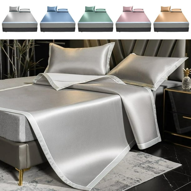 Colchoneta Refrescante de Seda de Hielo para Dormir Desnudo En Verano, Lavable a Máquina, Plegable, Suave.