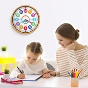 Homotte Kids Wall Clock for Bedroom, 10 inch Round Multi-Colored Learning Clock, Children's Silent Analog Non-Ticking Educational Wall Clock for Boys and Girls Classroom Home Decor