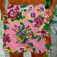 thumbnail image 6 of Penkiiy Chinese Style Big Peony Red Shorts Pant for Men Mens Summer Casual Swim Trunks, 3D Print Fashion Board Shorts Beachwear Pants M Pink, 6 of 9