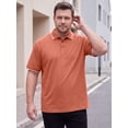 thumbnail image 2 of DARING DIVA Men's Big & Tall Shirts Casual Short Sleeve Color Block Polo Shirt 4XL Orange, 2 of 7