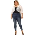 thumbnail image 3 of GRACE & GRANDEUR Juniors' Plus Size Lace Crop Shrug Cardigan, 3 of 7