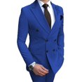 thumbnail image 1 of MensDouble-breastedBlazerSuit2PiecesSlimFitWeddingGroomTuxedosPeakLapelFormalPromSuits, 1 of 5
