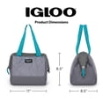thumbnail image 5 of (2 pack) Iglee Leftover Tote Cooler Bag, 9 Can Capacity, Gray, Insulated Softside Cooler Bag Keeps Food and Drinks Cold, 5 of 20