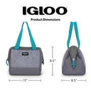 Igloo Leftover Tote Cooler Bag, 9 Can Capacity, Gray, Insulated Softside Cooler Bag Keeps Food and Drinks Cold
