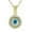 Yellow, variant on 925 Sterling Silver Yellow Gold-Tone CZ Simulated Mother-of-Pearl Evil Eye Pendant Necklace