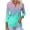 Pink, variant on cfhntfmh Womens 3/4 Length Sleeve Tops Gradient Color Collared Summer Trendy T Shirt V Neck Basic Tees Shirts