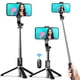 thumbnail image 1 of Trípode para palo selfie, palo selfie extensible y portátil todo en uno con control remoto inalámbrico compatible con iPhone 14 13 12 11 pro Xs Max Xr X 8 7, Galaxy Note10/S20/S10/OnePlus 9/9 PRO, etc, 1 of 5