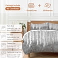 thumbnail image 6 of 3 Piece Grey Oil Painting Duvet Cover Set Twin Size, Microfiber Comforter/Quilt Cover with Corner Ties and 2 Pillowcases, Contemporary Abstract Art All Season Soft Bedding with Zipper Closure, 6 of 8