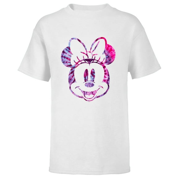 Disney Minnie Mouse Pink Tie Dye - Short Sleeve T-Shirt for Kids - Customized-White