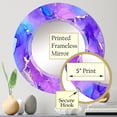 thumbnail image 5 of DESIGN ART Designart 'Blue And Purple Luxury Abstract Fluid Art' Printed Modern Wall Mirror 24in.x24in., 5 of 5