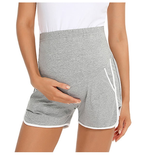 ShomPort Maternity Shorts with Pockets Loose Casual Pregnant Active Shorts Over The Belly Fall Maternity Clothes