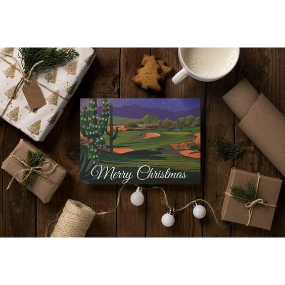 Stonehouse Collection Golf Christmas Card, Arizona Golf Christmas Cards, Southwe
