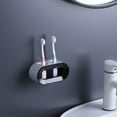 thumbnail image 3 of Esquirla Double Hole Toothbrush Holder, Innovative And Space-saving for Electric Toothbrush , Black, 2 Pcs, 3 of 8