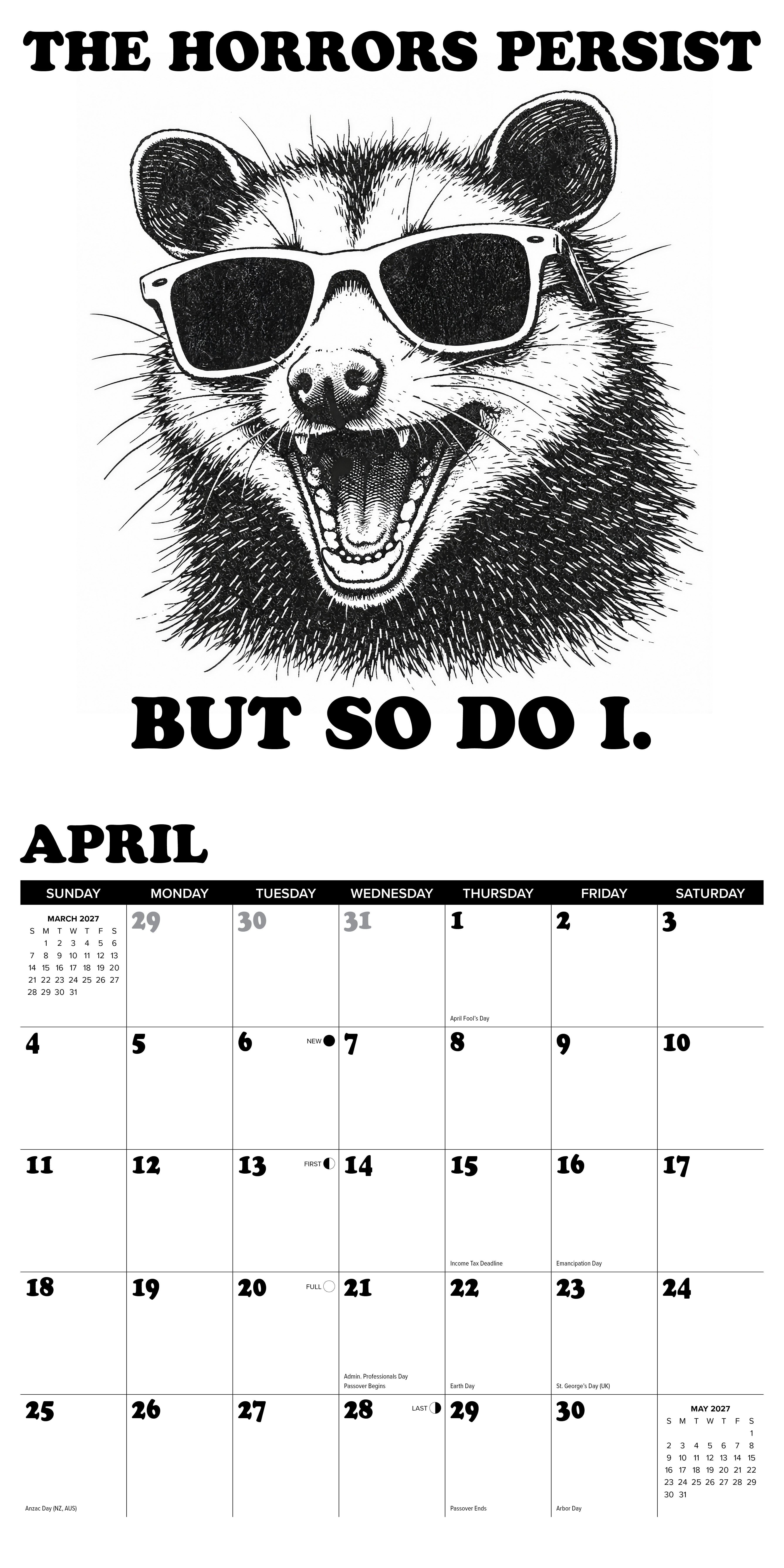 Willow Creek Press, Stay Trashy 2027 Wall Calendar