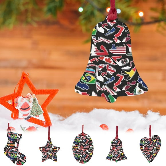 Xihbxyly Adorno Acrílico para Árbol de Navidad, Decoración Colgante Transparente, Diseño Único de Pistas de Carreras, Decoración Versátil para Árbol de Navidad, Adornos Navideños para Ventanas, Regal