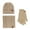 Khaki, variant on Winter Hat Scarf Gloves Set Warm Knit Neck Warmer Wool Thermal Cap Outdoor Sport Ski Bike Mittens Men Women