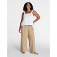 thumbnail image 2 of Time and Tru Women's Wide Leg Linen Blend Pants, Sizes XS-4X, 2 of 6