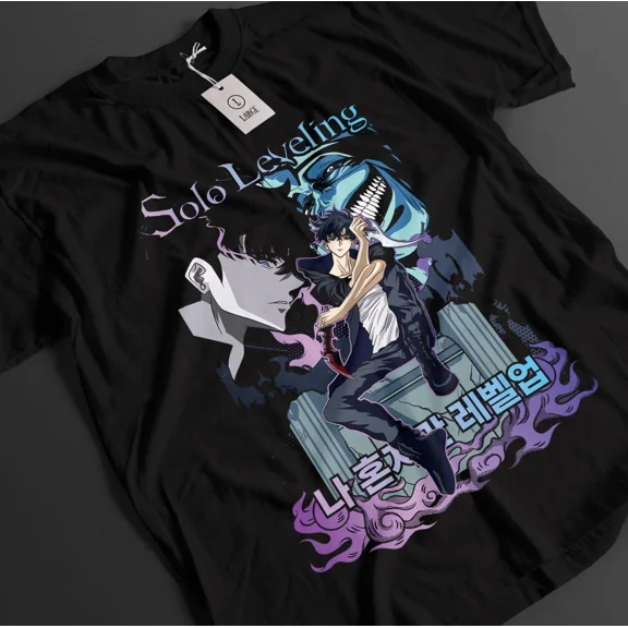 RARE Solo Leveling Shirt Sung Jinwoo Tshirt Haein T-Shirt Beru Top Igris Anime Tee
