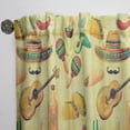 thumbnail image 3 of Designart 'Mexican Music Pattern Illustration' Tropical Curtain Panel, 3 of 5