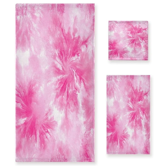 Three-Piece Towel Set Face Towel Towel Set Hand Towel Bath Towel Cotton Bath Towels Bath Towel Sets Hand Bath Towels Pink Pattern
