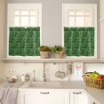 thumbnail image 4 of Retro Christmas Pattern Kitchen Curtains and Valances Set, Abstract Green Country Decoration Rod Pocket Window Valance Window Curtain Panels for Living Room Bedroom Laundry, 27.5x36in, 3 Pieces, 4 of 7