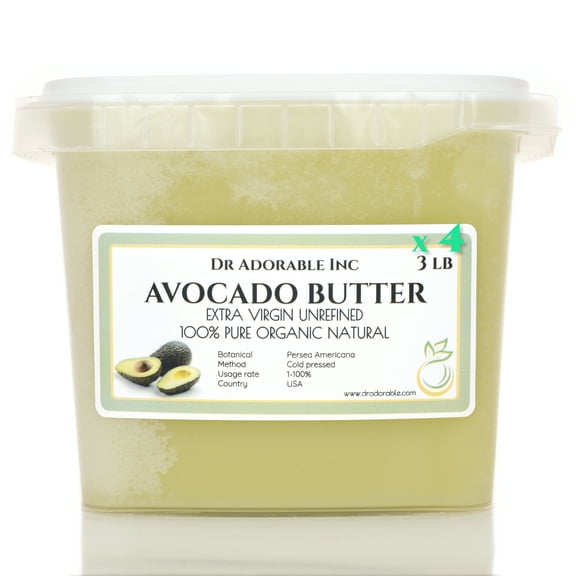 Dr Adorable - 12 lb - Avocado Butter Extra Virgin - Unrefined Organic Fresh Natural (4 of 3 lb)