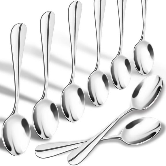 6 Pack/ 8 Pack Demitasse Espresso Spoons, Mini Coffee Spoon, Stainless Steel Small Spoons for Dessert, Tea, 4.7 Inches