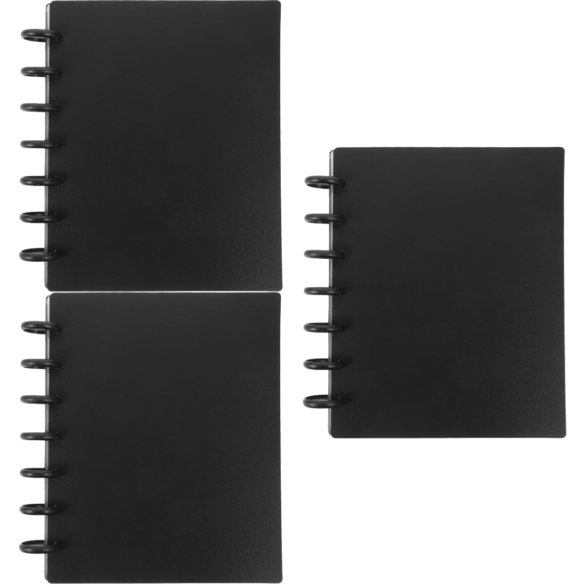 FUEENIRVA Portable Black Photo Album Set with Clear Pockets, 3-Pack PP Material for Secure Photo Storage