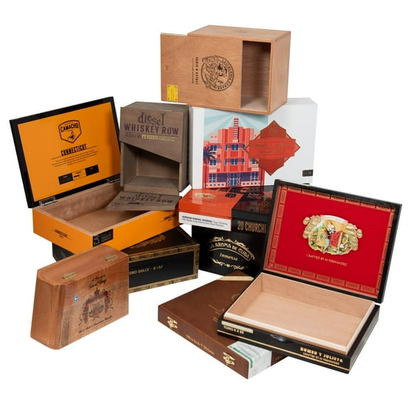 Empty Wooden Cigar Decorative Box, Set of 10