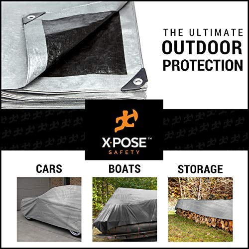 Tarp Cover Heavy Duty Thick Material Boat RV Or Pool Cover. Waterproof 10X20, Silver//Black-Ultra Heavy Duty-20 Mill Great for Tarpaulin Canopy Tent