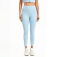 thumbnail image 2 of Womens High Waist Seamless Gym Leggings, Squat Proof Stretchable Tight Sports Pants for Yoga Workout Light Blue L, 2 of 5