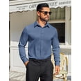 thumbnail image 5 of COOFANDY Men's Dress Shirts Long Sleeve Wrinkle-Free Shirts Solid Formal Button Down Shirt, 5 of 6