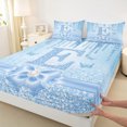 thumbnail image 3 of Manfei Letter Monogrammed E 4pcs Bed Sheets for Kids Children Girls,Dreamy Princess King Sheets,Cute Butterfly Bowknot Super Cozy Sheet Set,Bling Glitter Bedroom Decor, 3 of 7
