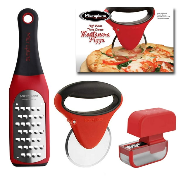 Microplane Pizza Night Coarse Artisan Grater & Garlic Mincer & Pizza